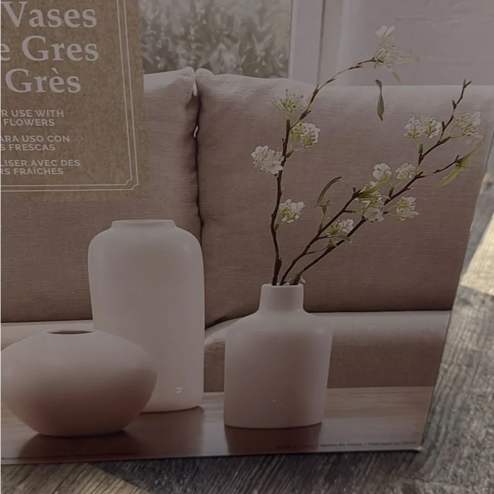Stoneware Vases Set - white